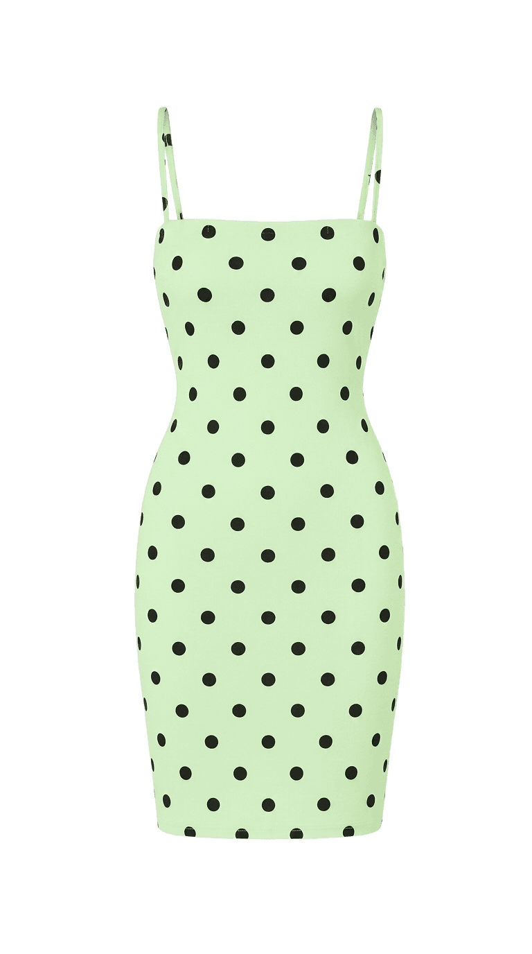 Light Green Polka Dot Slip Dress